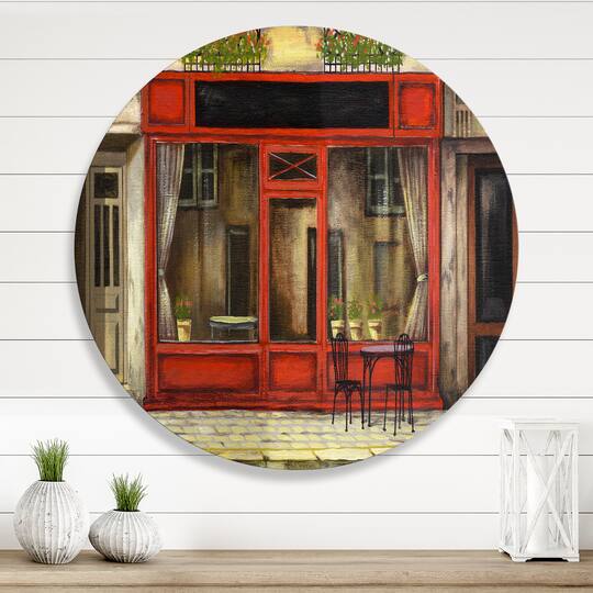 Designart - Red Facade of Charming Shop In Paris I